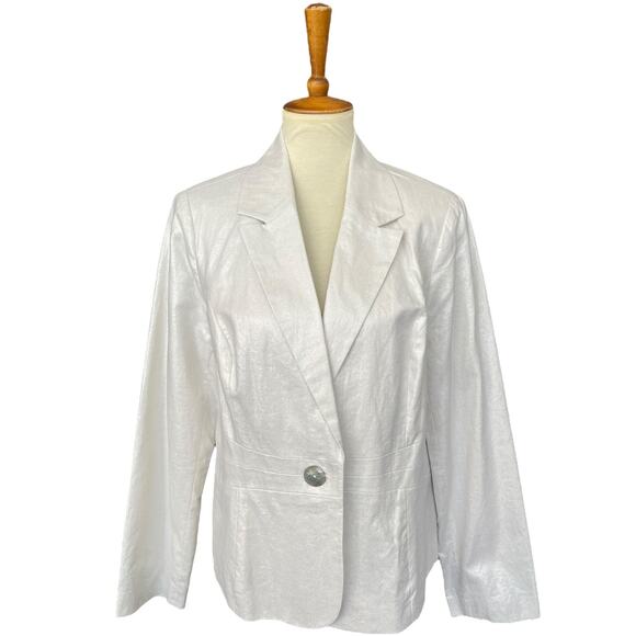 NWT Vintage Feminine Studio JPR Iridescent Pearl Blazer Size L - Picture 1 of 8